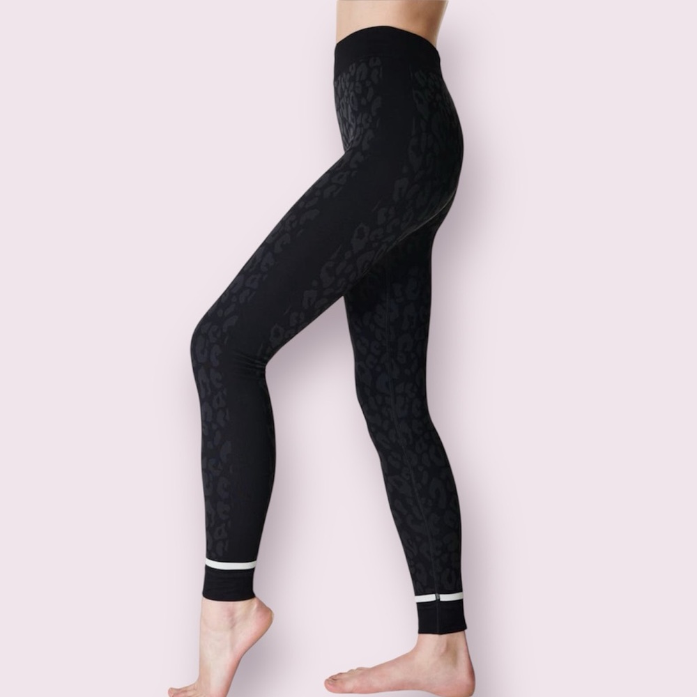Sweaty Betty Leopard Print Jacquard Base Layer Leggings
